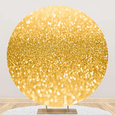 Aperturee - Round Gold Sparkling Texture Bokeh Birthday Backdrop
